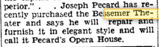 Bessemer Theater - June 27 1936 Article